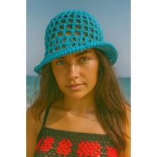 Talin Handmade Hasır File Bucket Şapka (Kağıt Ip – Yetişkin Uyumlu)
