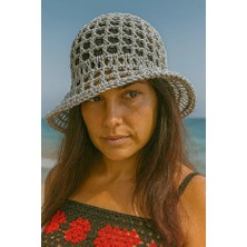 Talin Handmade Hasır File Bucket Şapka (Kağıt Ip – Yetişkin Uyumlu)
