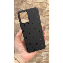 Vip Case Vivo Y21 Uyumlu Mini Siyah Yıldız Desenli Silikon Darbe Emici Klasik Korumalı Rubber Kılıf