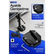 Motobros Yamaha Nmax Uyumlu Yan Ayak Genişletme Aparatı Motosiklet Ayaklık Taban Siyah Cnc Metal