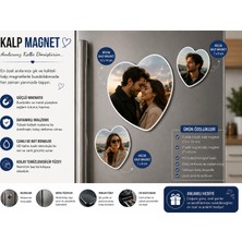 Kalp Fotoğraf Magneti Sevgiliye Kişiselleştirilebilir Romantik Çift Anı Hediyesi