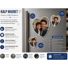 Kalp Fotoğraf Magneti Baba ve Erkek Çocuğa Kişiselleştirilebilir Anlamlı Anı Hediyesi