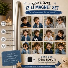 12'li Kare Fotoğraf Magneti Erkek Çocuğuna Kişiselleştirilebilir Çocukluk Anıları Hediye Seti