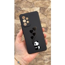 Vip Case Samsung Galaxy A52 Uyumlu Kalpli Panda Desenli Silikon Darbe Emici Klasik Korumalı Rubber Kılıf