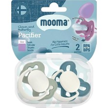 Mooma Palyaço ve Kelebek Emzik No:1 Pastel Mavi & Nehir Yeşili 0-6 Ay (4 Adet)