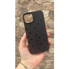 Vip Case Iphone 11 Pro Uyumlu Mini Siyah Kalp Desenli Silikon Darbe Emici Klasik Korumalı Rubber Kılıf