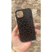 Vip Case iPhone 14 Plus ve 15 Plus Uyumlu Leopar Desenli Silikon Darbe Emici Klasik Korumalı Rubber Kılıf
