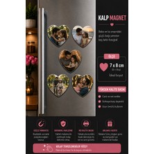5'li Kalp Fotoğraf Magneti Baba ve Kızına Kişiselleştirilebilir Duygusal Anı Hediyesi