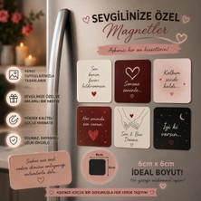 6'lı Kare Magnet Aşk Sözleri Kişiselleştirilebilir Romantik Hediye Seti