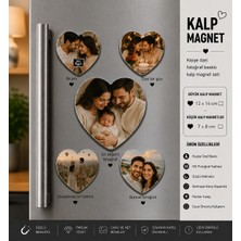 Kalp Fotoğraf Magneti Sevgiliye Kişiselleştirilebilir Romantik Çift Anıları Hediye Seti