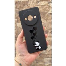 Vip Case Redmi A3 Uyumlu Kalpli Panda Desenli Silikon Darbe Emici Klasik Korumalı Rubber Kılıf