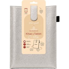 Yeni Nesil Kitap ve Tablet Çantası - Özel Deri Dokulu Gümüş