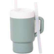 Pandish Mugley Tek Kulplu Pipetli Silikon Bardak Minty Green (4 Adet)