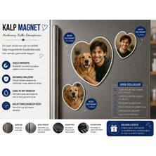 Kalp Fotoğraf Magneti Evcil Hayvan ve Sahibi Kişiselleştirilebilir Patili Dost Hediyesi