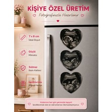 3'lü Kalp Fotoğraf Magneti Hamilelik Anıları Kişiselleştirilebilir Anne Adayına Özel Hediye