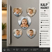 Kalp Fotoğraf Magneti Erkek Bebeğe Kişiselleştirilebilir Ilk Anılar ve Büyüme Hatırası