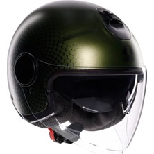 Agv Eteres Andora Kask Mat Yeşil Siyah Açık Kask