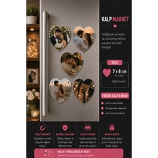 5'li Kalp Düğün ve Evlilik Fotoğraf Magneti Kişiselleştirilebilir Romantik Anı Hediyesi