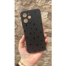Vip Case Redmi 12 Uyumlu Mini Siyah Yıldız Desenli Silikon Darbe Emici Klasik Korumalı Rubber Kılıf
