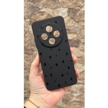 Vip Case Redmi 14C Uyumlu Mini Siyah Yıldız Desenli Silikon Darbe Emici Klasik Korumalı Rubber Kılıf
