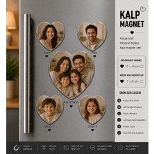 Kalp Fotoğraf Magneti Aile ve Çocuklara Kişiselleştirilebilir Unutulmaz Aile Anısı Hediye Seti