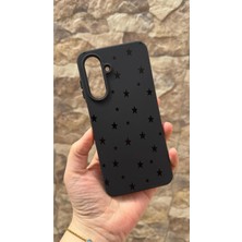 Vip Case Samsung Galaxy A56 Uyumlu Mini Siyah Yıldız Desenli Silikon Darbe Emici Klasik Korumalı Rubber Kılıf