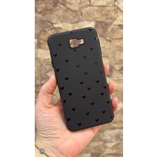 Vip Case Samsung Galaxy J7 Prime Uyumlu Mini Siyah Kalp Desenli Silikon Darbe Emici Rubber Kılıf