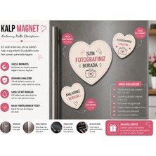 3'lü Kalp Fotoğraf Magneti Kişiselleştirilebilir Büyük ve Küçük Magnet Hediye Seti