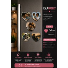 5'li Kalp Fotoğraf Magneti Baba ve Çocuğa Kişiselleştirilebilir Anlamlı Anı Hediyesi