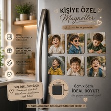 6'lı Kare Fotoğraf Magneti Erkek Çocuğuna Kişiselleştirilebilir Çocukluk Anıları Hediye Seti