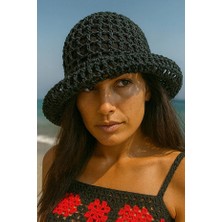 Talin Handmade Hasır File Bucket Şapka (Kağıt Ip – Yetişkin Uyumlu)