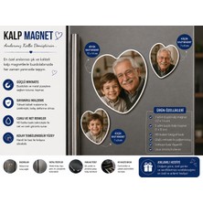 Kalp Fotoğraf Magneti Dede ve Toruna Kişiselleştirilebilir Sevgi Dolu Anı Hediyesi