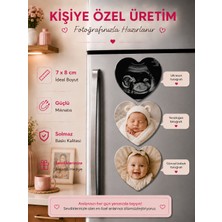 Liya Gift Collection 3'lü Kalp Fotoğraf Magneti Bebeğin Ilk Anıları Kişiselleştirilebilir Anne Babaya Özel Hediye