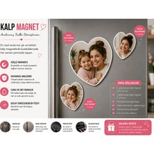 Liya Gift Collection Kalp Fotoğraf Magneti Anne ve Kız Çocuğa Kişiselleştirilebilir Sevgi Anısı Hediyesi