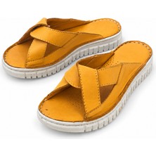 Patron Shoes Hakiki Deri Ortopedik Taban Kadın Terlik – Günlük Konforlu Hafif Kaymaz Taban Anatomik Terlik