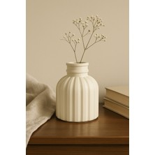 Otaera Nazik Çizgiler Vazo | Modern & Minimal Dekoratif Obje, Salon ve Ofis Çiçeklik, Dekoratif Vazo, Pampas Vazosu