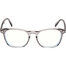 Tom Ford Numarasız Mavi Işık Korumalı Erkek Gözlük – Kare Gri Kemik Çerçeve, Mavi Işık Filtreli Cam, UV400 Korumalı FT5960-B 020 52