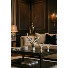 Otaera Yılbaşı Gold Geyik Obje Seti (4’lü) – Geyik Figürleri & Tealight Mumluk, El Boyama