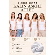 Loule Kadın 5 Adet Pamuklu & Modal Kalın Askılı Esnek Günlük Atlet - 5'li Avantaj Paketi