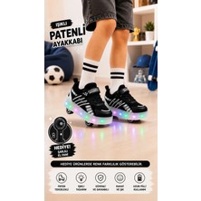 Carby Patenli Işıklı Tekerlekli Çocuk Ayakkabısı – Led, Gizlenebilir Tekerlek