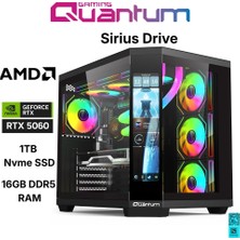 Quantum Gaming Sirius Drive Ryzen 5 7500F 16GB Ddr5 1tb Nvme RTX5060 8gb Masaüstü Oyuncu Bilgisayarı