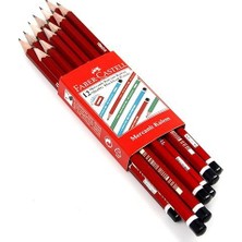 Faber-Castell 12'li Köşeli Mercanlı Kurşun Kalem Seti Türkiye Menşeli Renkli Kalemler