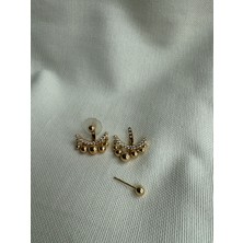 Bijux By Mrv Topçuk Sallantılı Taşlı Küpe
