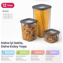 YF Tekstil Ambalaj Life Tower Premium 12’li Saklama Kabı Seti – 3 Farklı Boy, Dikey Tasarım, Kilitli Kapak, Bpa Içermez