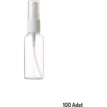 Juliano  100 Adet Boş Şişe Spreyli Kolonya Şişesi Doldurulabilir Cep Plastik Parfüm Şişesi 30 ml