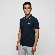 Boss Erkek Normal Kesim Pamuklu Nem Emici Kumaş Kısa Kollu Lacivert Polo Yaka T-Shirt 50564779-402