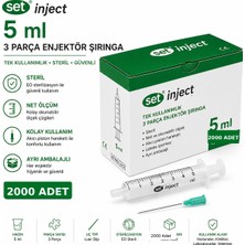 Set Inject 5 ml 3 Parça Yeşil Uçlu Enjektör (2000 Adet)