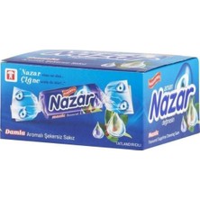 NAZAR Damla Aromalı Sakız 150 gr 100'lü Şekersiz Damla Sakızı Lezzetiyle Ferahlatıcı