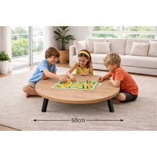 Alesta Life Klasik Tasarımlı Yuvarlak Yer Sofrası Suntalam Malzeme 68 cm Genişlik 21 cm Yükseklik