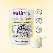 Vetinn Daily Vitamix - Kedi Vitamin Bağışıklık Desteği, Günlük Kullanım, Toz Form, 21 Vitamin ve Mineral